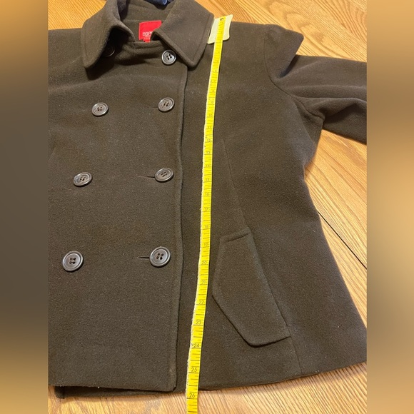 ‼️SOLD‼️ Esprit PEA COAT- Wool- Ladies Classic Chocolate Brown- XL w/ Scarf 🧣 - Picture 16 of 16